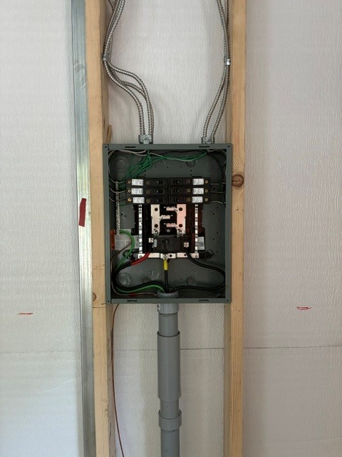 Electrical panel installed during rough-in